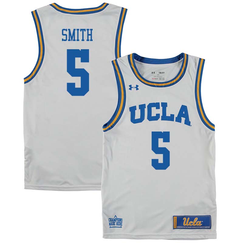 Men #5 Chris Smith UCLA Bruins College Basketball Jerseys Sale-White - Click Image to Close